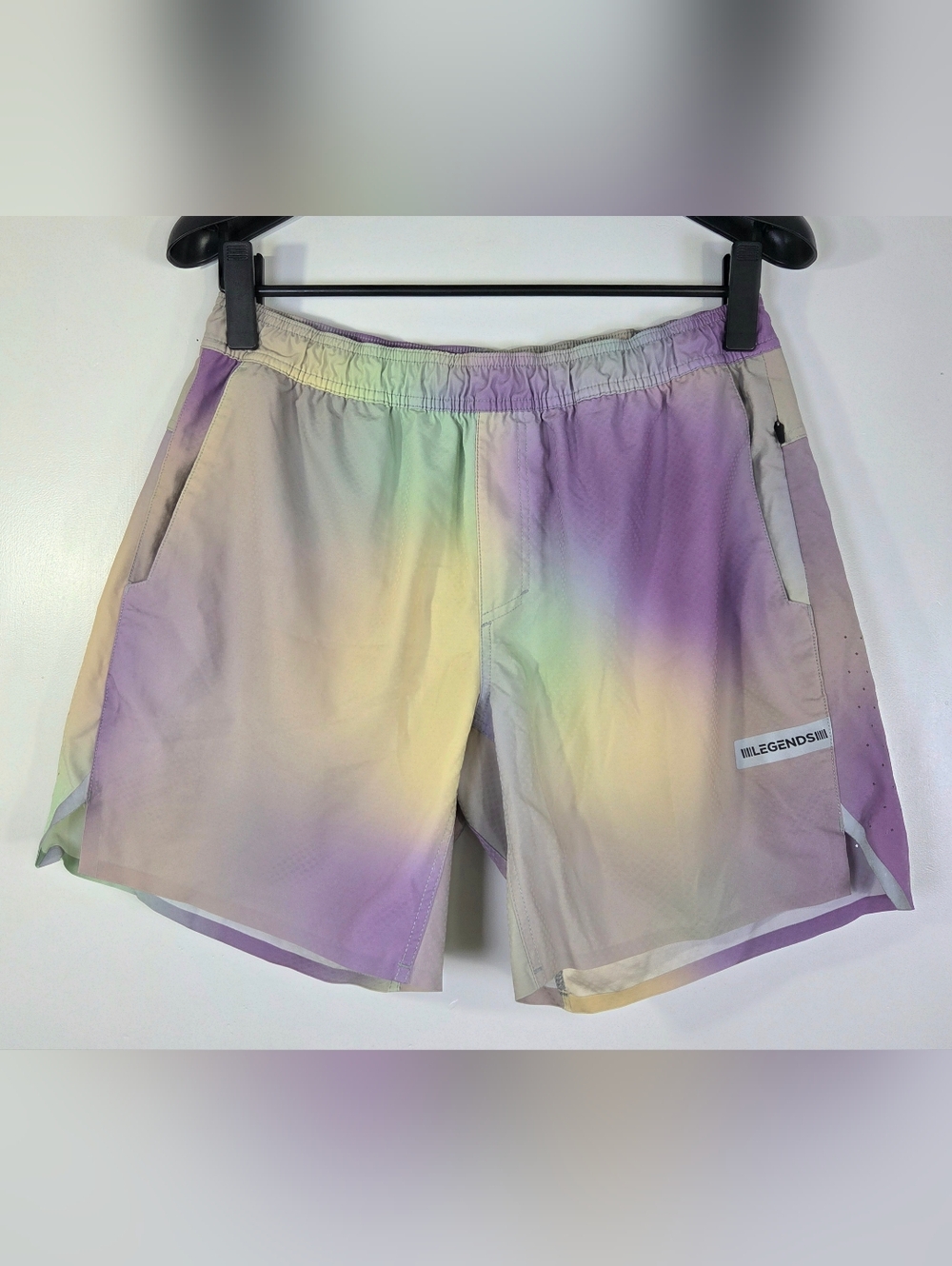 LEGENDS LUKA PASTEL RAINBOW OMBRE GRADIENT ATHLETIC SHORTS.